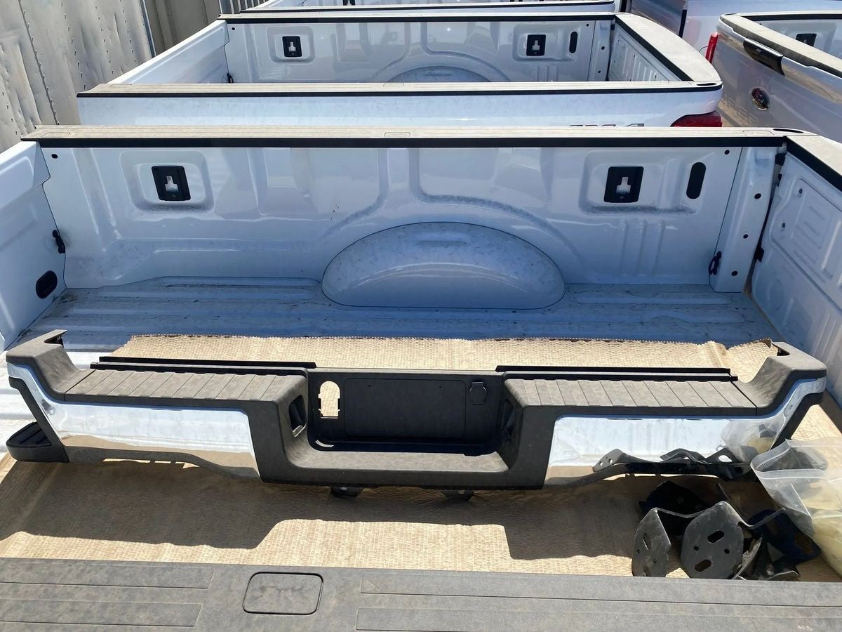2023-2025 Ford F250 F350 F450 Chrome Rear Bumper Replacement No Sensor Holes