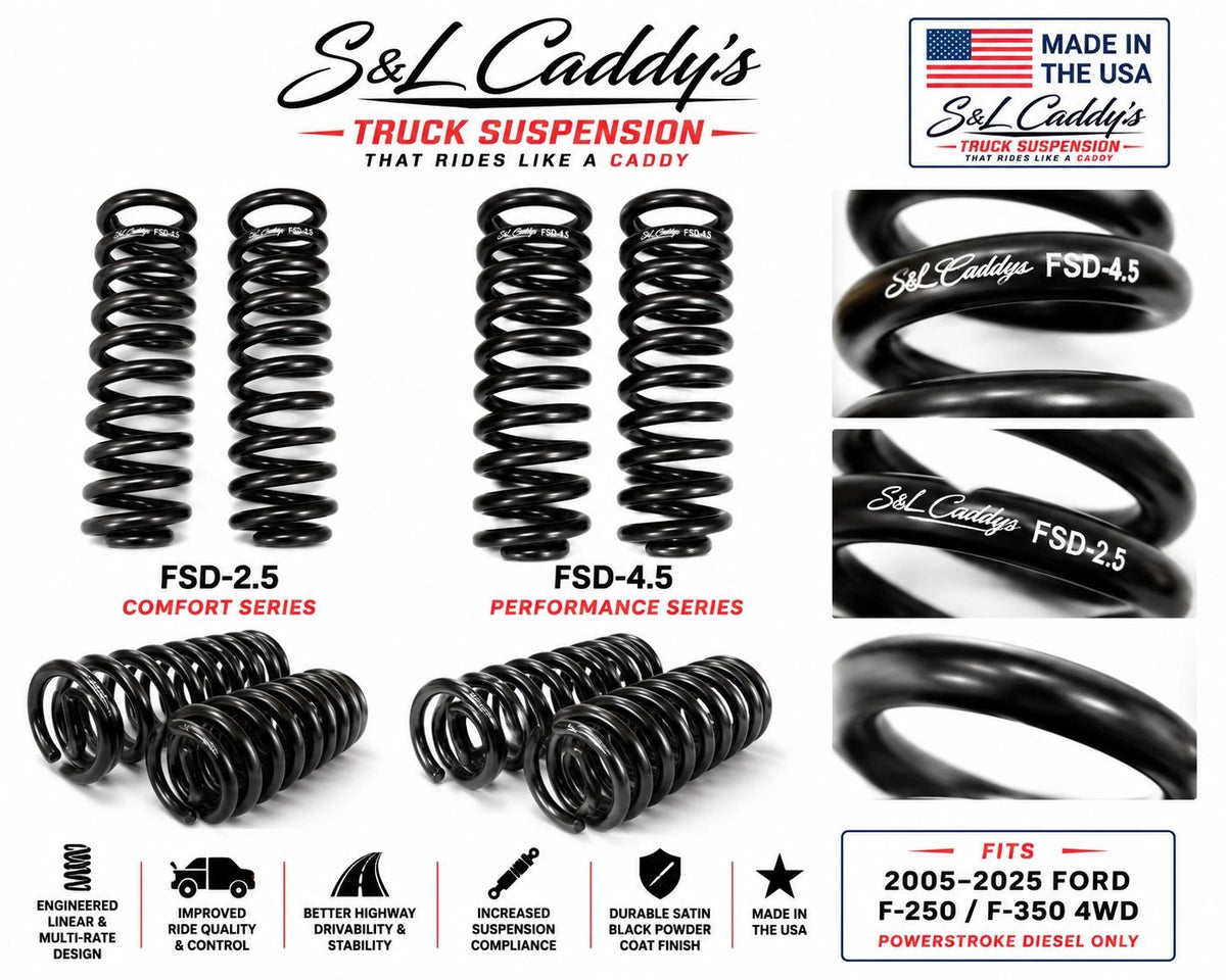 S&L Caddy’s FSD-2.5 Front Coil Springs 2005-2025 Ford F-250 F-350 Powerstroke 4WD