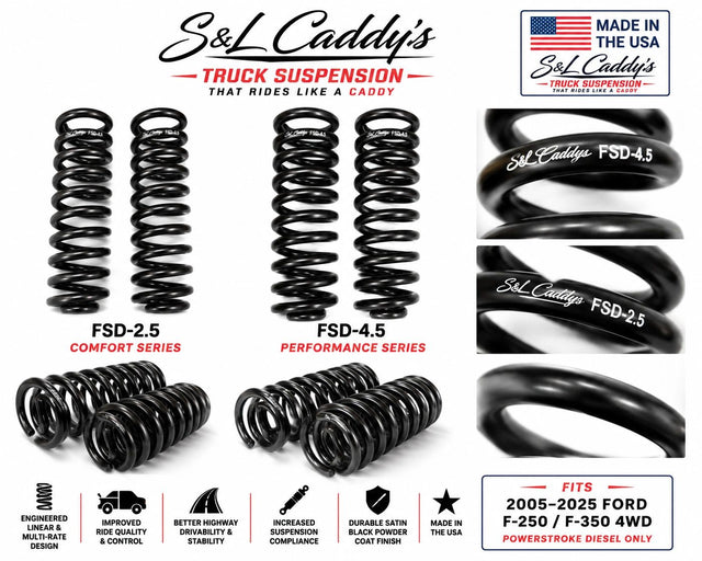 S&L Caddy’s FSD-4.5 Front Coil Springs 05-25 Ford F250 F350 Powerstroke 4WD