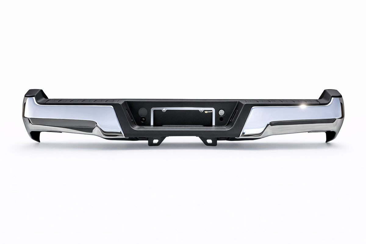 2017-2022 Ford F250 F350 Rear Bumper Chrome OEM w/ Step Pad No Sensor Holes SD