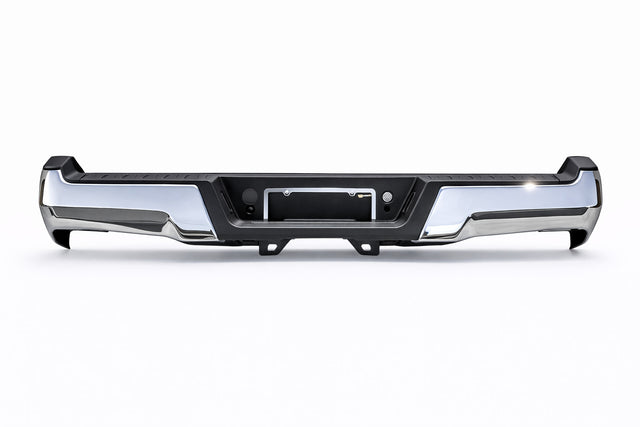 2017-2022 Ford F250 F350 Rear Bumper Chrome OEM w/ Step Pad No Sensor Holes SD