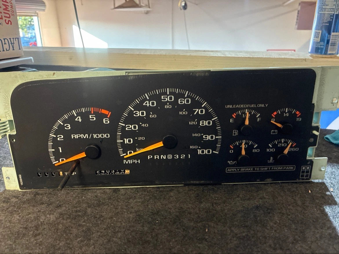 1996-2000 Chevy GMC C/K Truck Instrument Cluster Tach 240K Miles NO LENS OEM